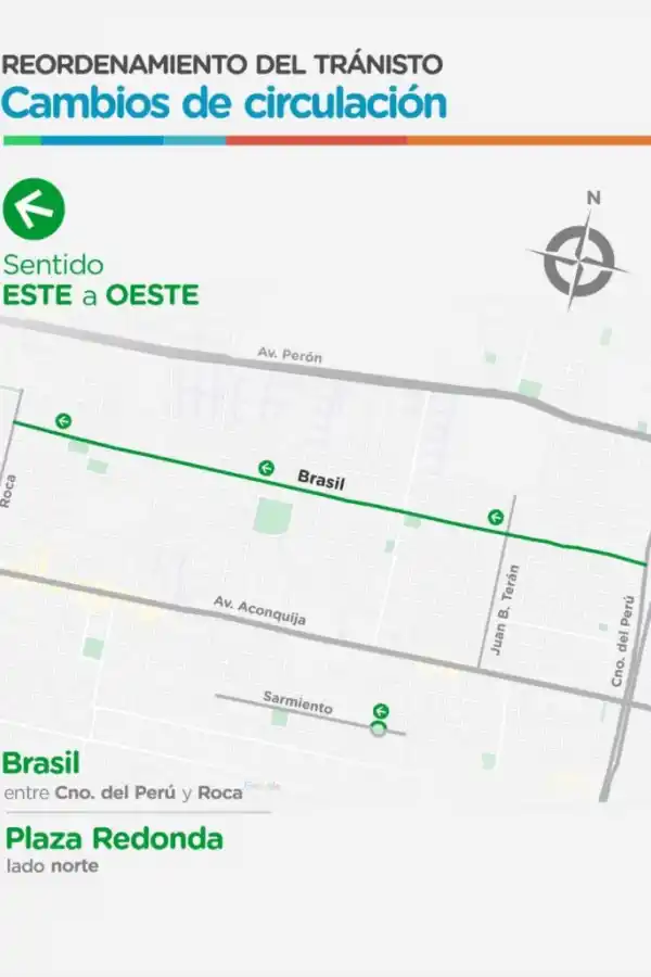 Repasá el nuevo sentido de las calles de Yerba Buena