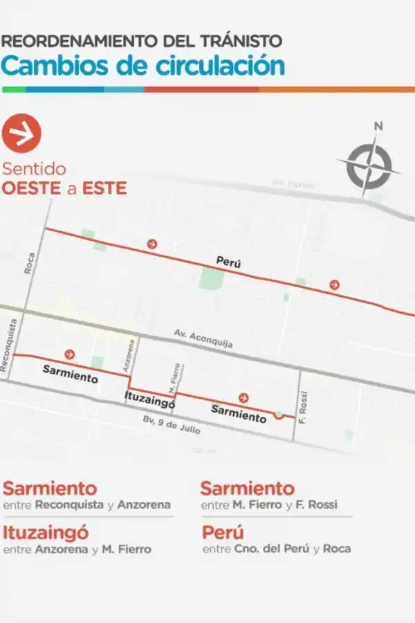 Repasá el nuevo sentido de las calles de Yerba Buena