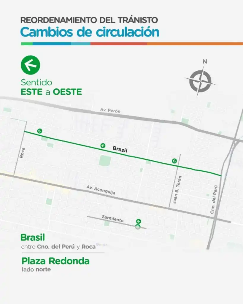 Repasá el nuevo sentido de las calles de Yerba Buena