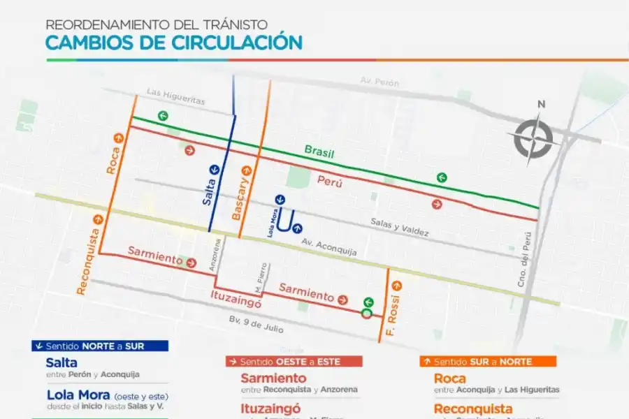 Repasá el nuevo sentido de las calles de Yerba Buena