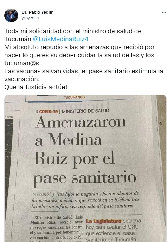 ¡Que la Justicia actúe!: El pedido de oficialistas y de opositores tras las amenazas a Medina Ruiz