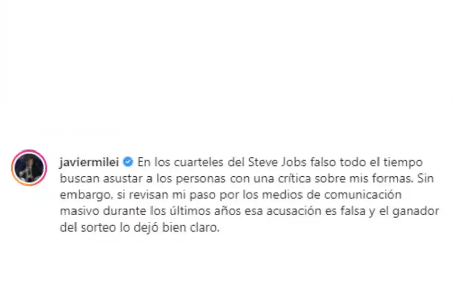 / FOTO Instagram @javiermilei