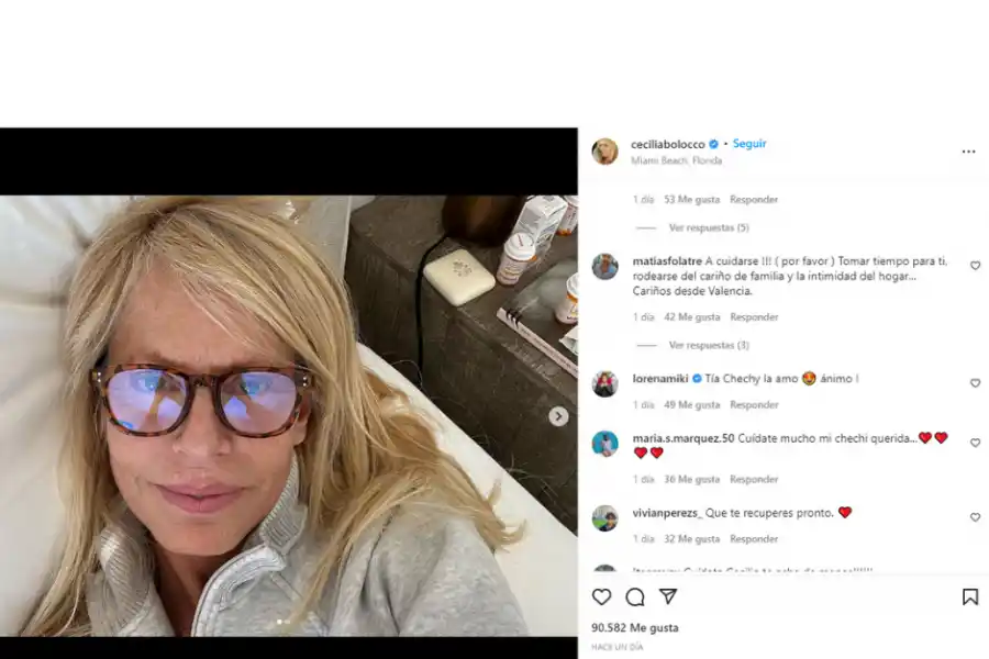 Preocupación por el estado de salud de Cecilia Bolocco
