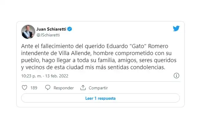 Falleció Eduardo “el Gato” Romero, histórico golfista e intendente de Villa Allende