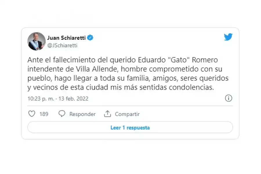 Falleció Eduardo “el Gato” Romero, histórico golfista e intendente de Villa Allende