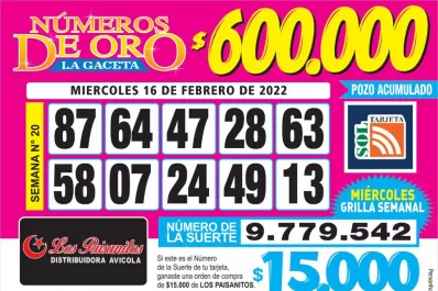 Los Números de Oro de LA GACETA