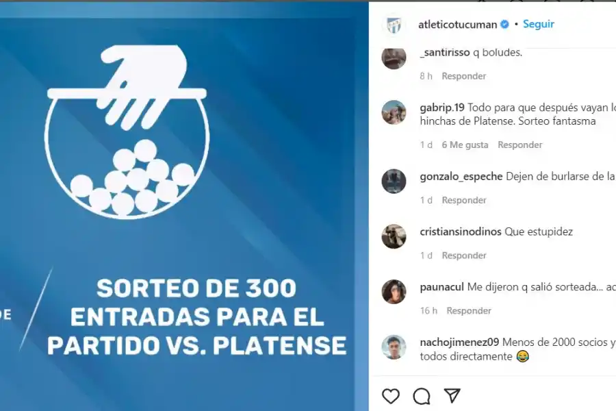 Atlético: polémica en las redes sociales por los apellidos conocidos que salieron sorteados