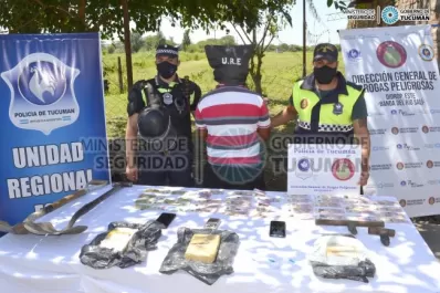 Lastenia: secuestran más de dos kilos de cocaína, armas y dinero