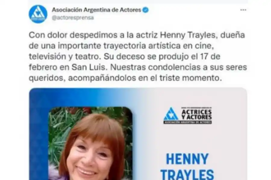 Murió una conocida actriz de Floricienta y Todos contra Juan