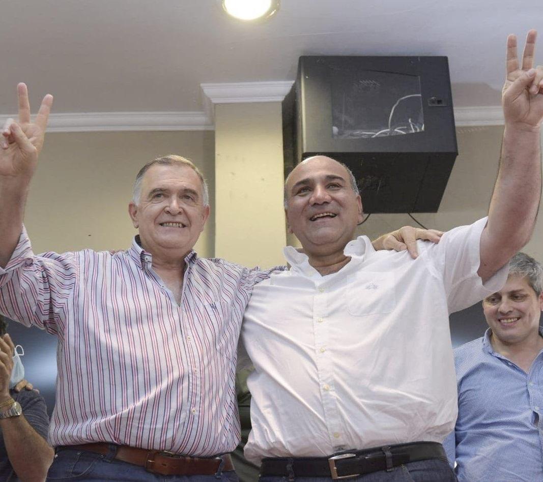 JUNTOS. Jaldo y Manzur, en campaña, tras la tregua a la que arribaron después de las PASO de 2021. Foto de Archivo / Prensa Gobernación