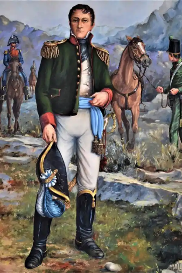 EL GENERAL MANUEL BELGRANO, CON SU IMPECABLE UNIFORME. 