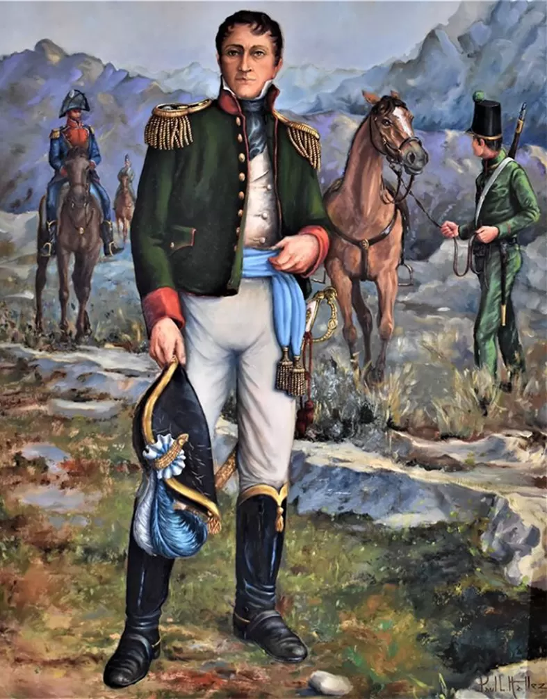 EL GENERAL MANUEL BELGRANO, CON SU IMPECABLE UNIFORME. 