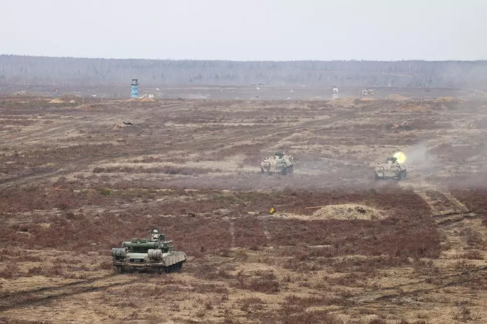 EN ACCIÓN. Ejercicios militares conjuntos de los ejércitos de Rusia y Bielorrusia en la región de Brest, Bielorrusia. Reuters