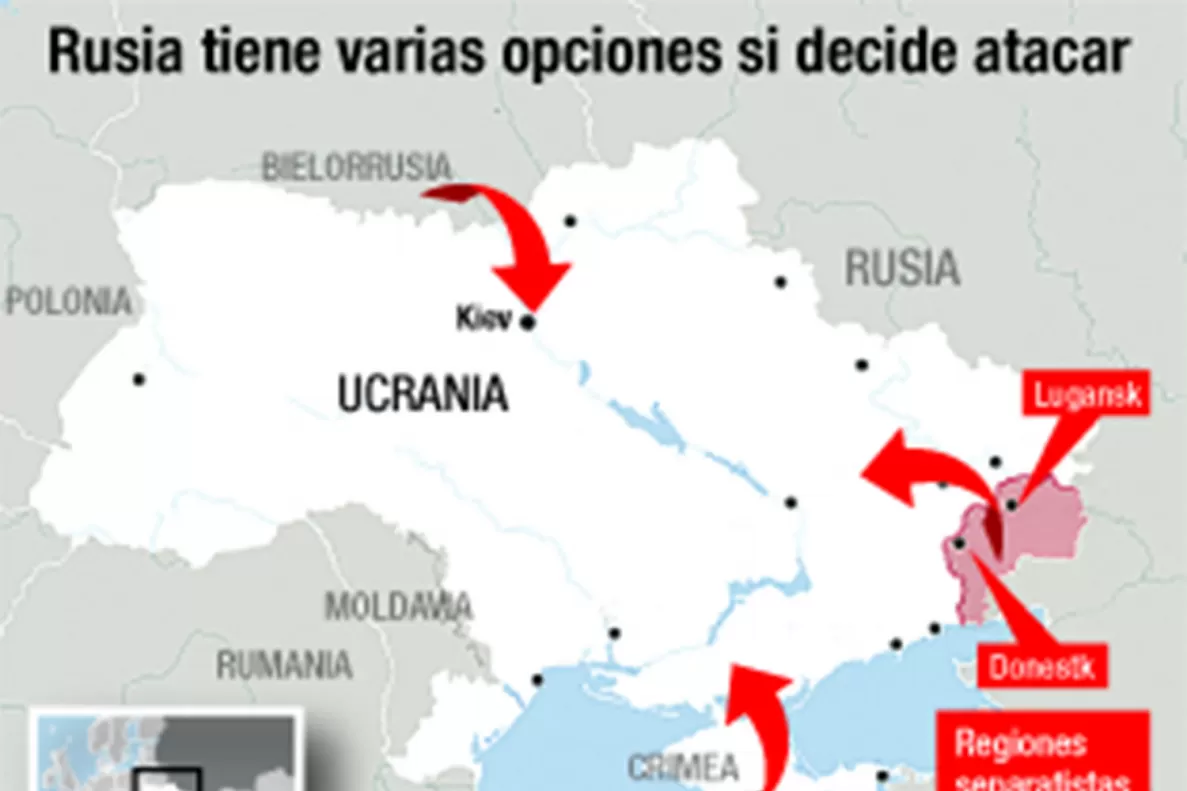 Las opciones que tiene Rusia para invadir Ucrania
