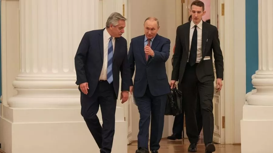 Encuentro entre Alberto Fernández y Vladimir Putin a principios de este mes.