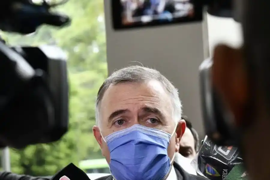 EN RUEDA DE PRENSA. El gobernador interino Osvaldo Jaldo.