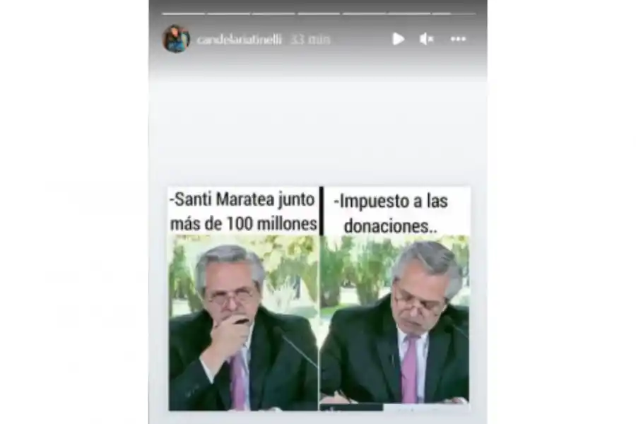 Cande Tinelli defendió a Santi Maratea y criticó los impuestos