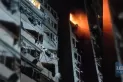 Video: Un edificio residencial quedó destruido en Kiev