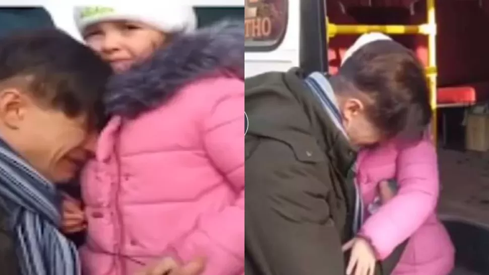 Video: la despedida más triste entre un padre y su hija en Ucrania 