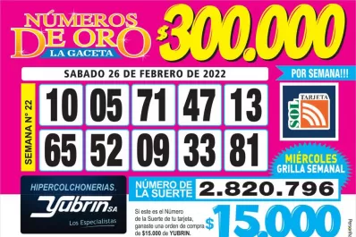 Los Números de Oro de LA GACETA