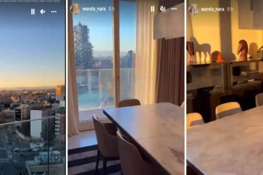 Lujo total: Wanda Nara mostró el living, el balcón y la vista de su casa en Milán