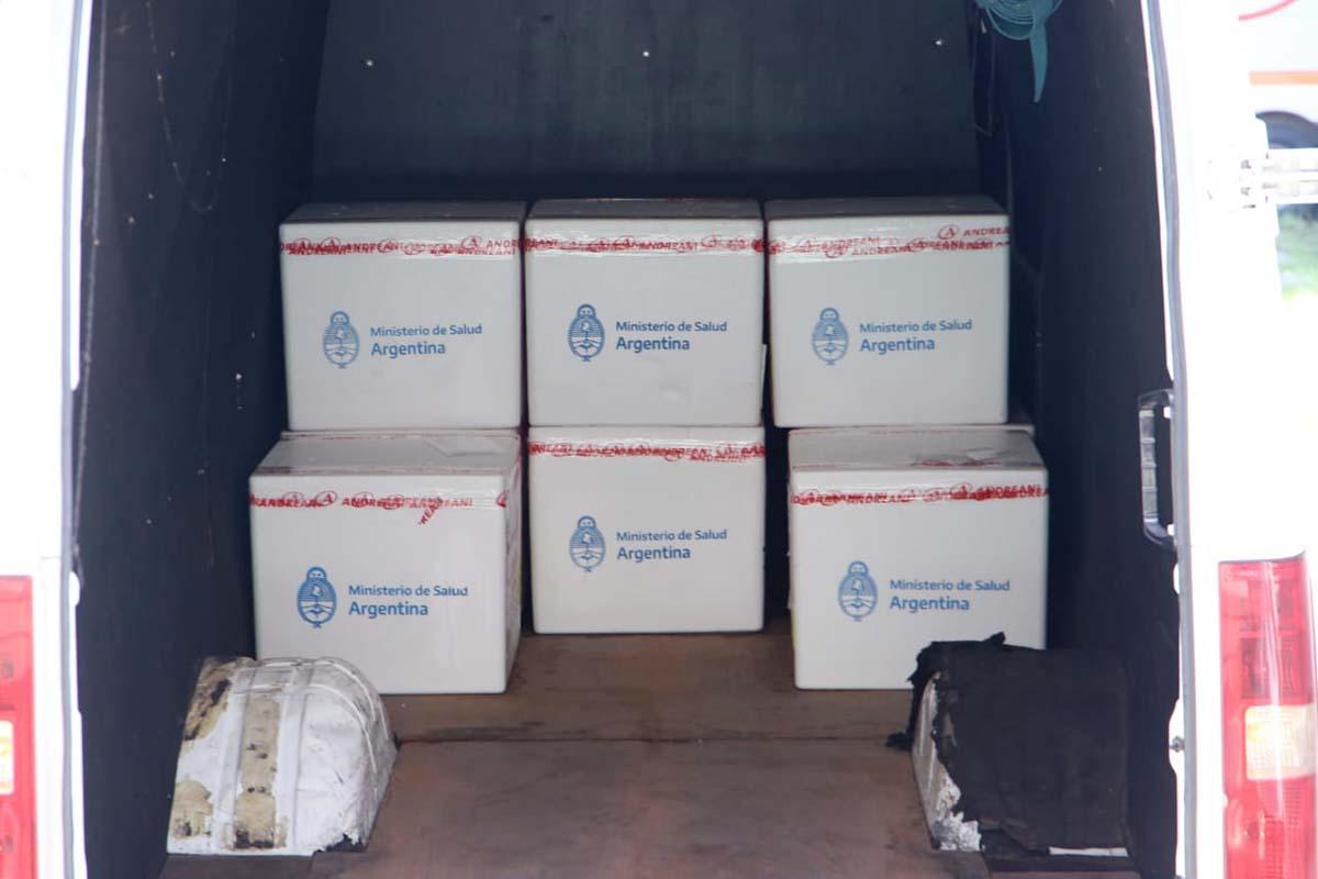 DOSIS PEDIÁTRICAS. Las 17.000 vacunas de Pfizer llegaron hoy a Tucumán. Foto: prensa Salud