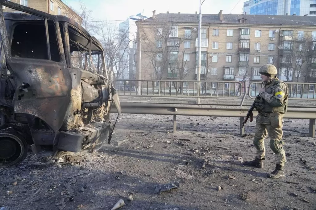 Las secuelas de los bombardeos en Ucrania.