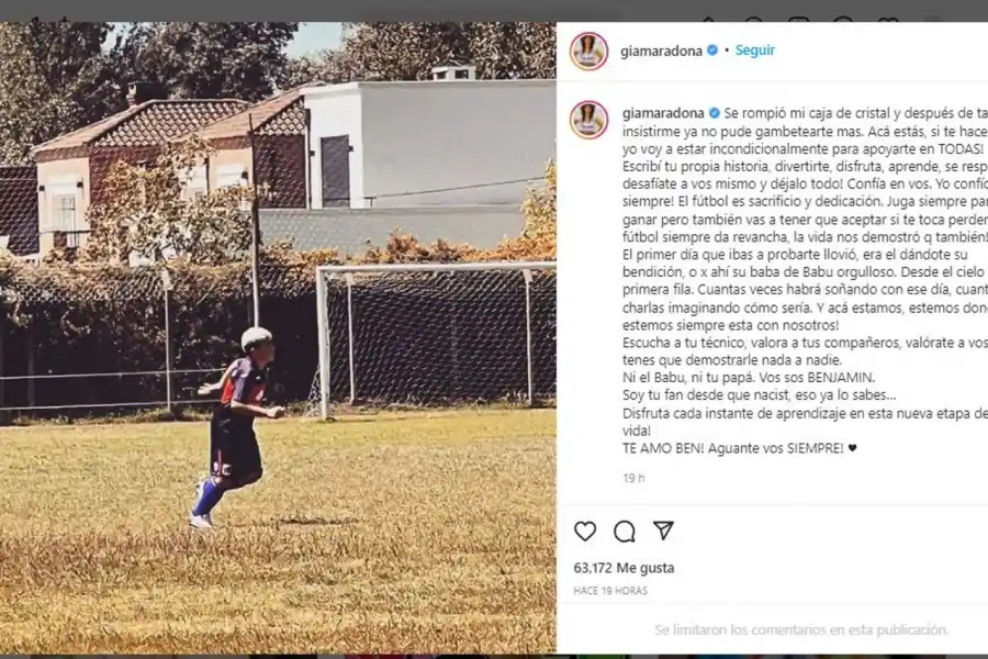 Foto tomada de Instagram: @giamaradona