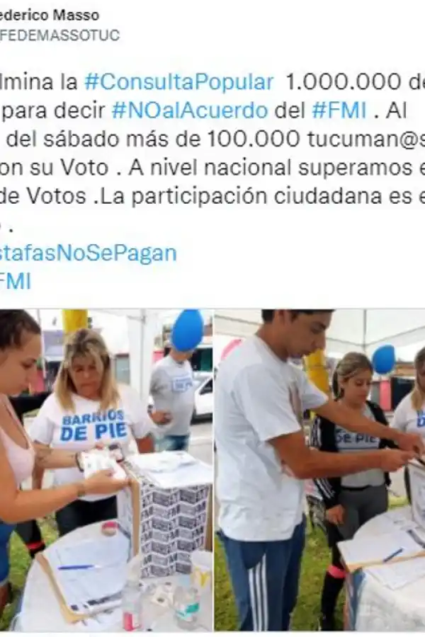 Foto tomada de Twitter: @FEDEMASSOTUC