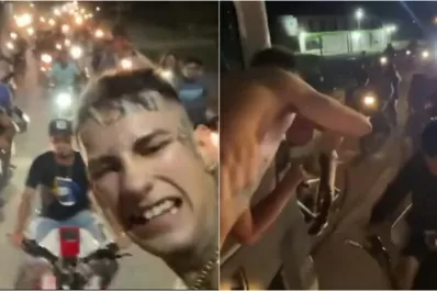 L Gante en Santiago del Estero: caravana, descontrol y billetes al aire