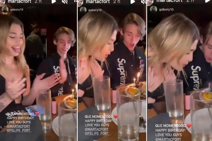 Felipe Fort y Martita Fort en su cumpleaños.