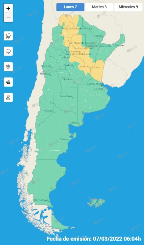 Tucumán continúa bajo alerta de nivel amarillo por posibles tormentas fuertes
