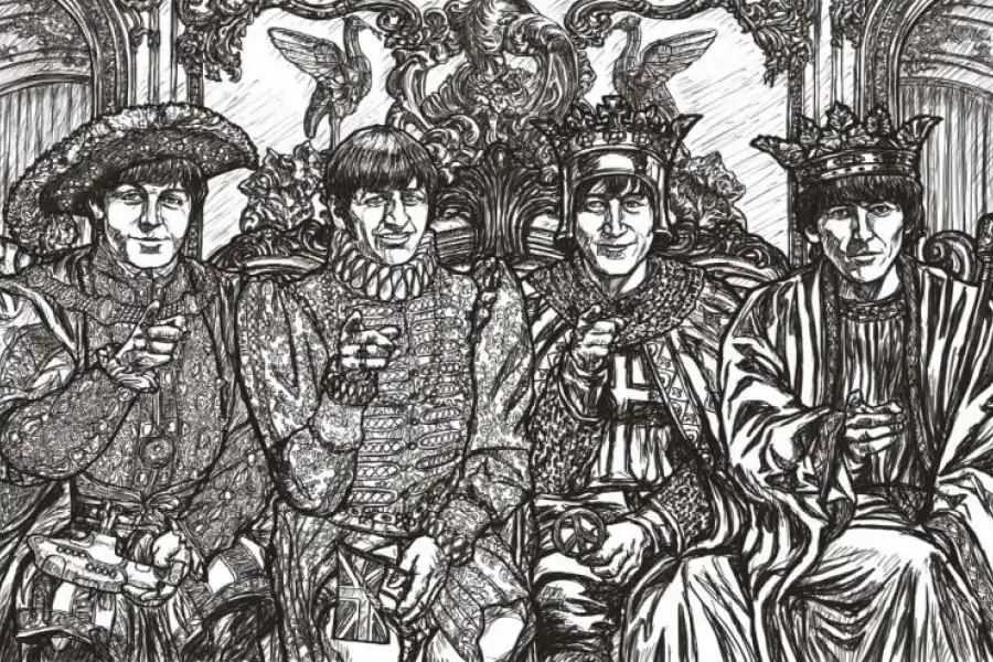 EN PROCESO. El próximo paso de un bosquejo sobre The Beatles con trajes reales será el despliegue del color.