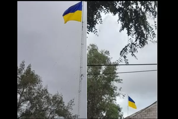 Rosario de la Frontera: izaron la bandera de Ucrania