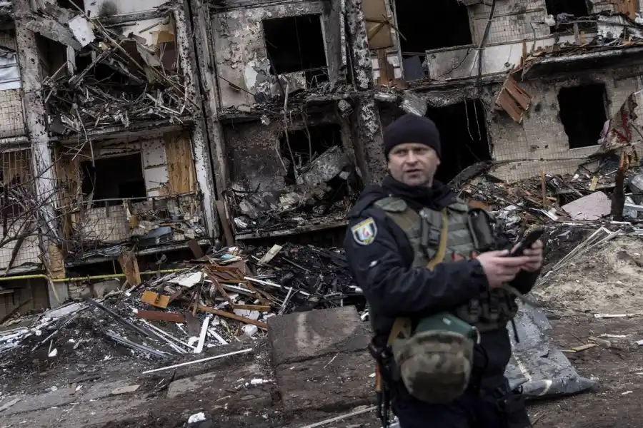 Imagen de la destrucción en Kiev (Ucrania)