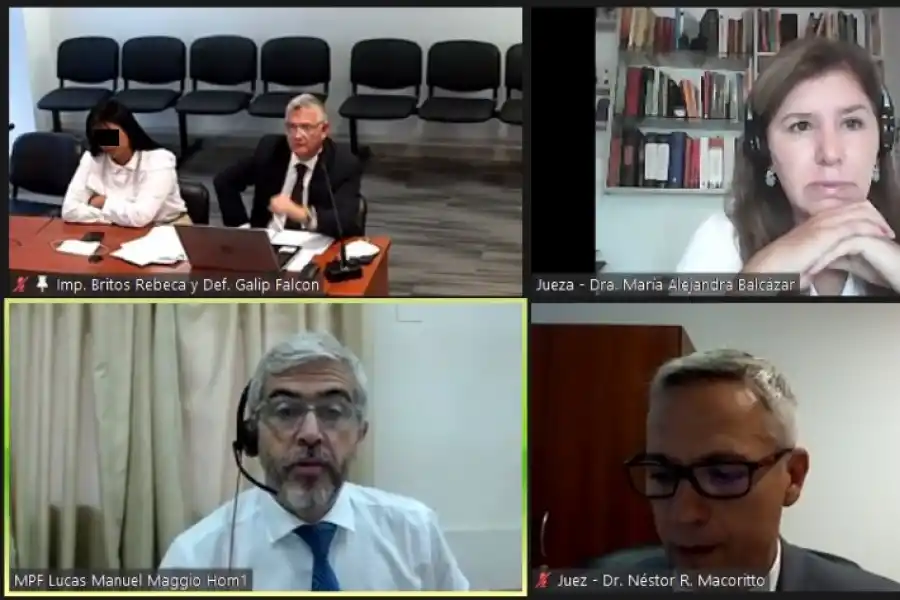 JUICIO ORAL Y PÚBLICO / LAS PARTES EN EL DEBATE POR EL JUICIO CONTRA REBECA BRITOS. (Prensa Ministerio Público Fiscal)