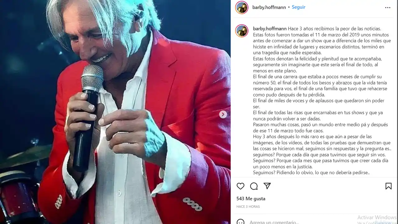 “¡Justicia ya! tres años sin respuestas”, reclamó la hija de Sergio Denis 