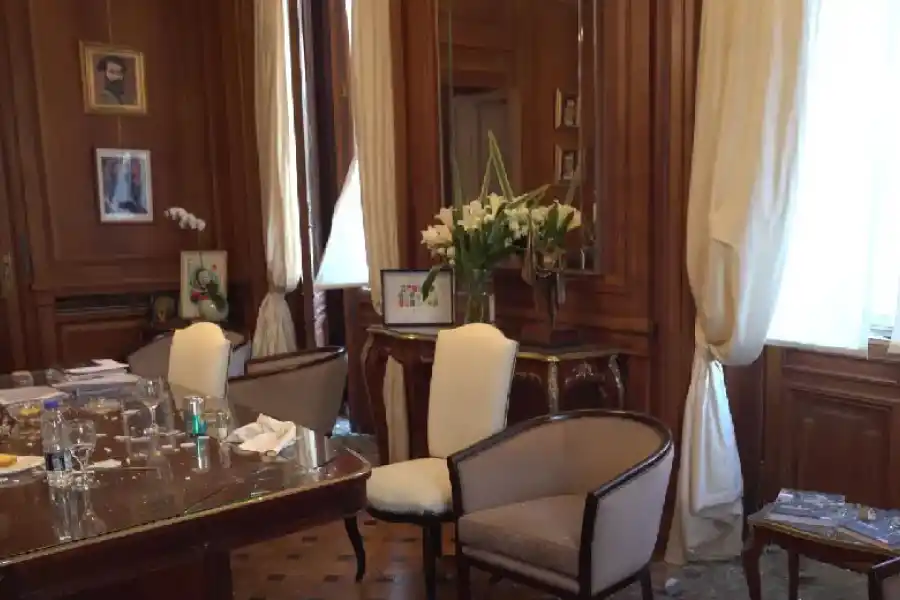 Así quedó el despacho de Cristina Kirchner tras los destrozos en el Congreso