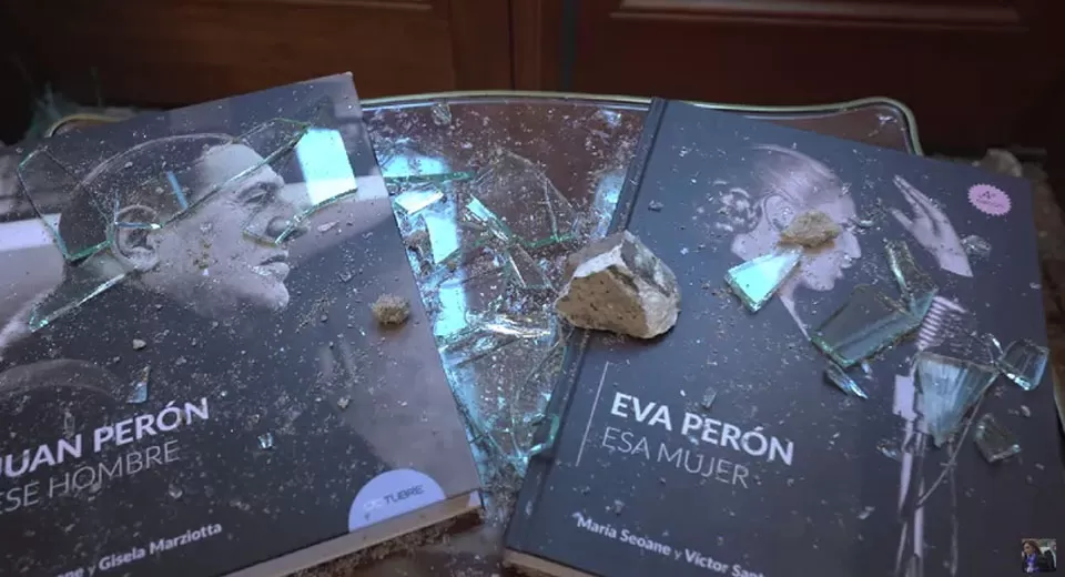 Destrozos en el despacho de Cristina Kirchner