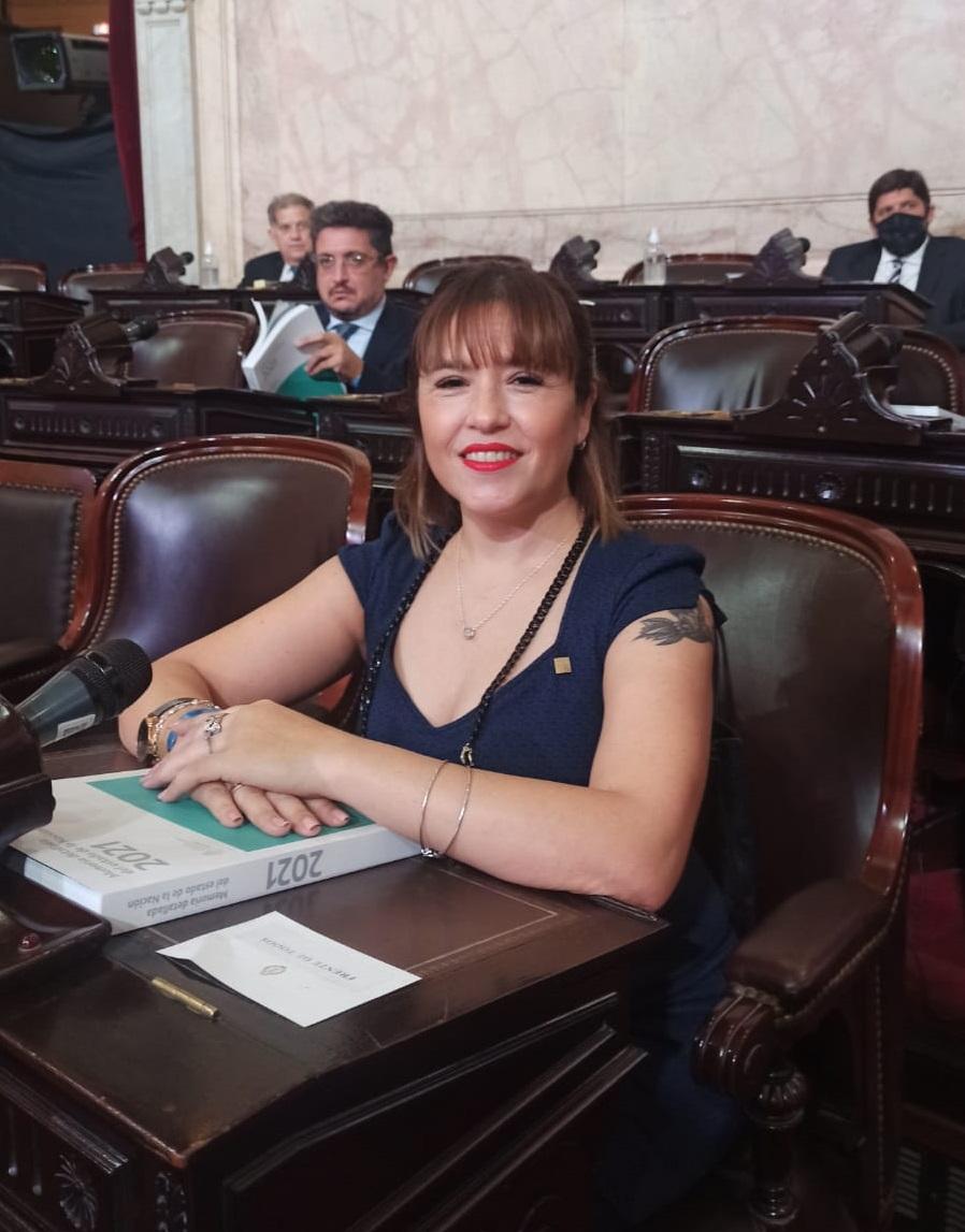 EN SU BANCA. La diputada Mabel Carrizo tiene mandato hasta 2023 en la Cámara baja. Foto Twitter @mabelcarrizotuc