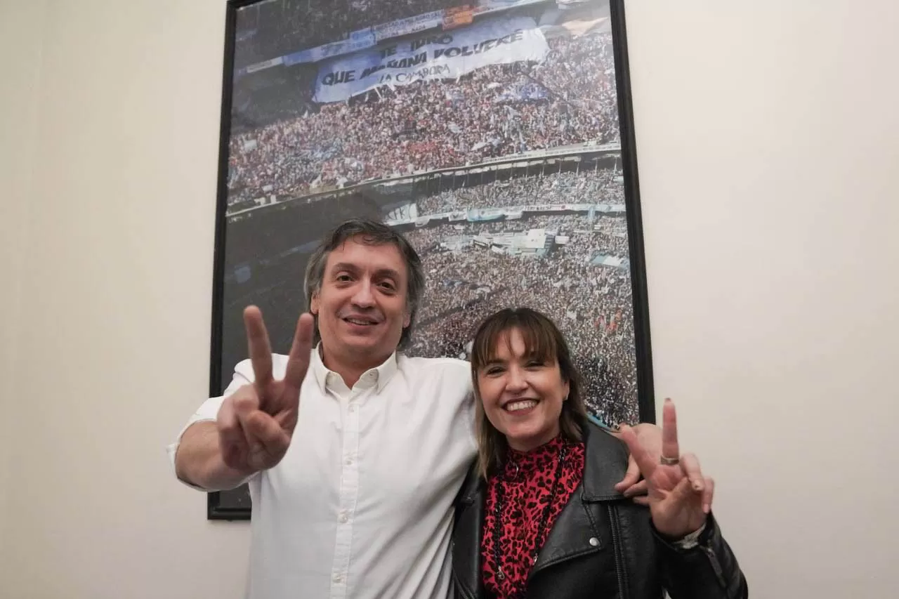 Máximo Kirchner y Mabel Carrizo.