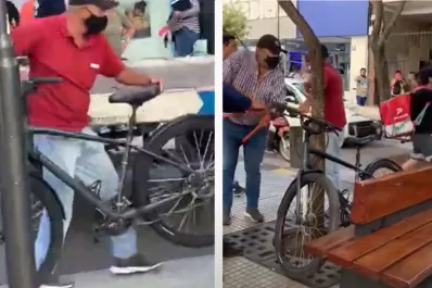 Video: Tránsito se llevó la bicicleta de un cadete y hubo polémica en las redes sociales