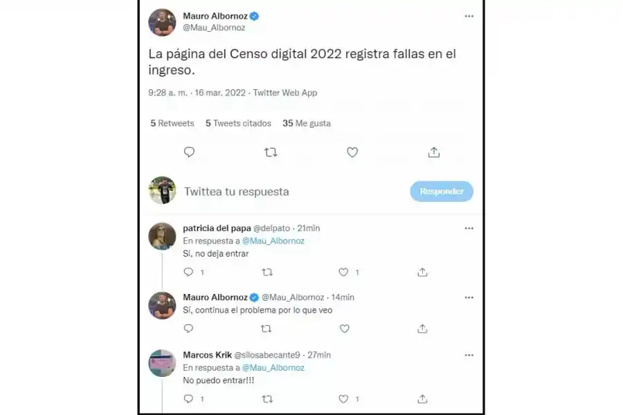 En el primer día del Censo Digital 2022, los usuarios reportaron algunas fallas 