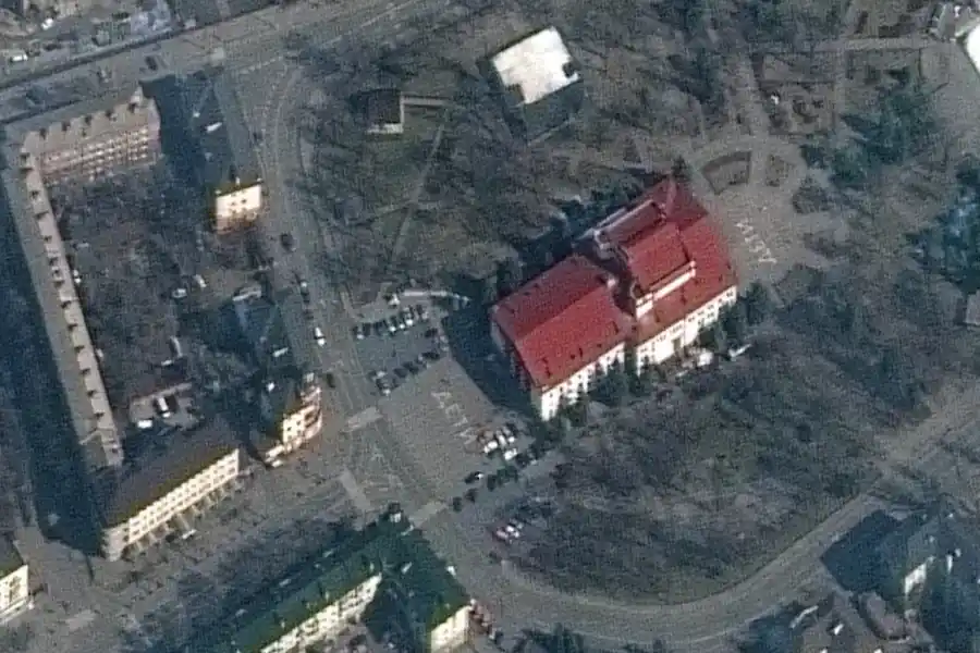 Mapa del teatro bombardeado por Rusia