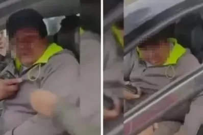 Video: manejaba borracho y dijo ser ucraniano para evitar una multa