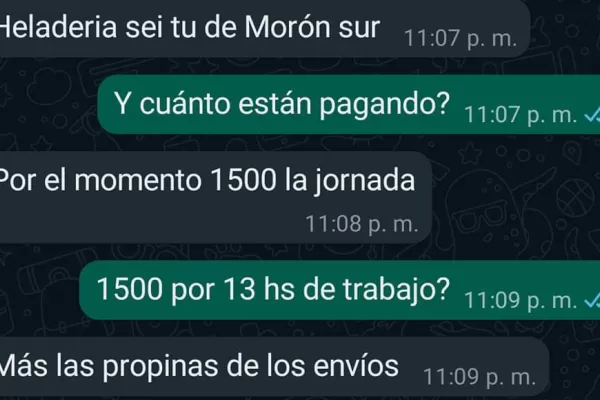 Ofrecieron pagarle $ 1.500 por una jornada de 13 horas; los escrachó en las redes