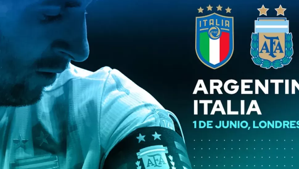 El afiche de la AFA para el encuentro que entre Argentina e Italia 