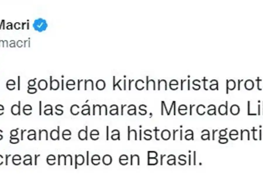 Macri cuestionó al Gobierno y destacó las inversiones de Mercado Libre en Brasil