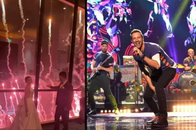 Video viral: una pareja se casó con el show de Coldplay de fondo