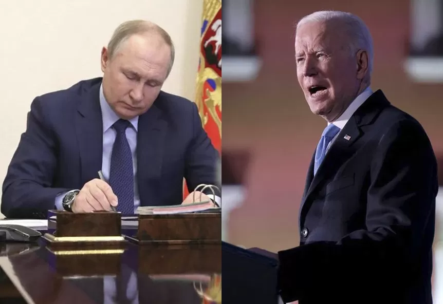 MÁXIMA TENSIÓN. Putin, presidente de Rusia, y Biden, de EEUU. Fotos de Reuters